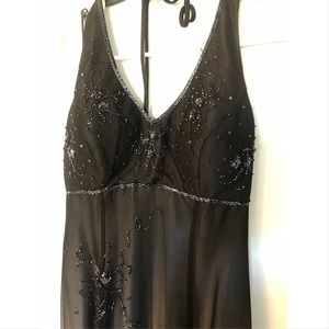 Floor length black dress